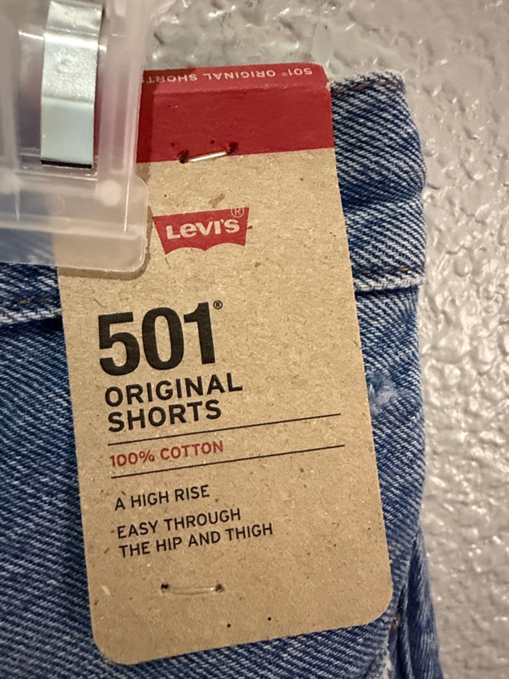 Levi's  501 Blue Distressed High-Rise Denim Shorts size 27 NEW - Picture 4 of 6